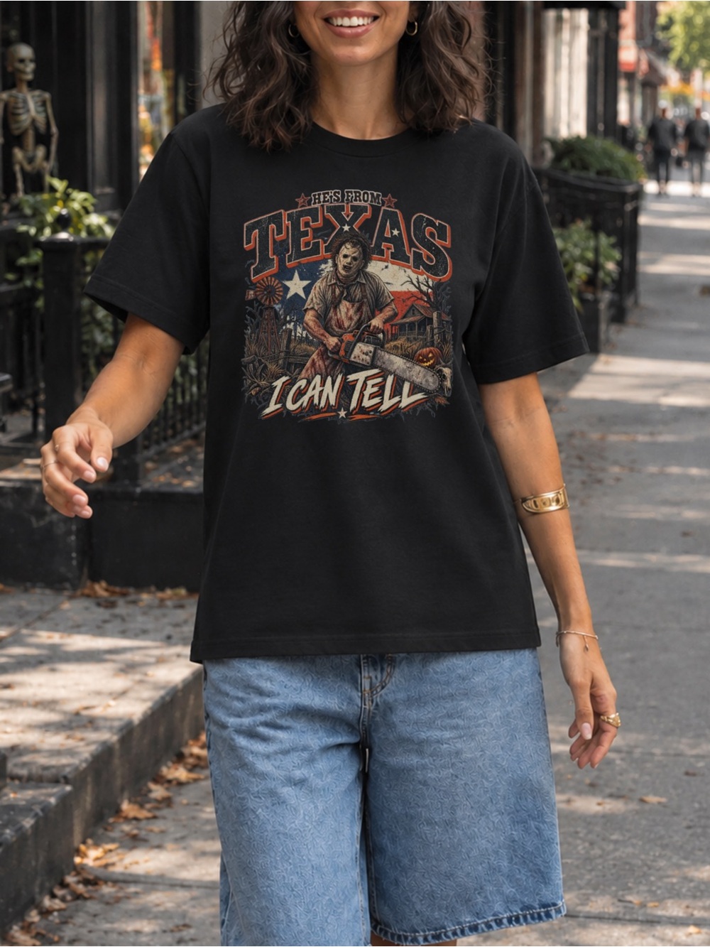 He From Texas I Can Tell Tee Chainsaw Horror Unisex T-shirt
